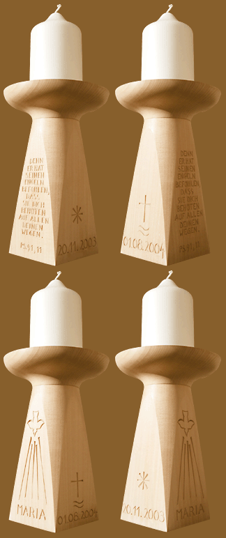 Kerzenleuchter mit individueller Inschrift 15 oder 19cm hoch 15cm hoch